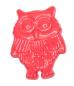 Mobile Preview: Kids button as owls made of plastic in red 17 mm 0,67 inch